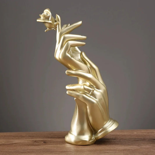 The Gift of Affection: Hand Holding Rose Figurine