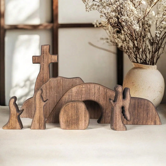 Wooden Christian Easter Resurrection Scene