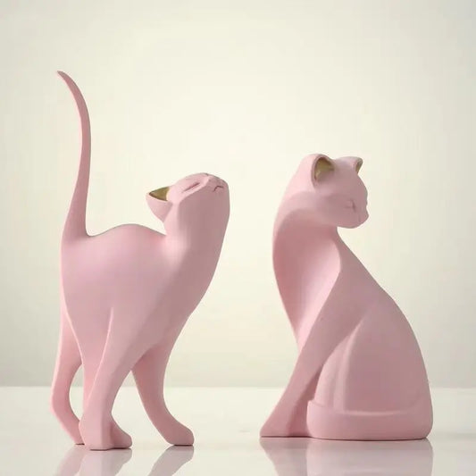 Minimalist Resin Feline Statues
