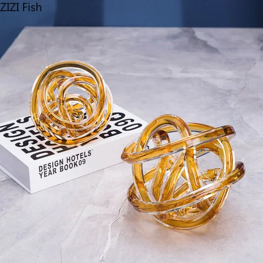 Twisted Coil Glass Chain Sculpture
