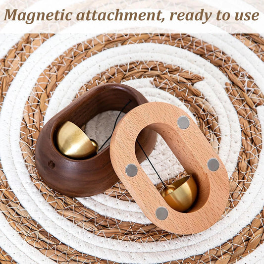 Modern Zen Doorbell: Magnetic Brass & Wood Chime