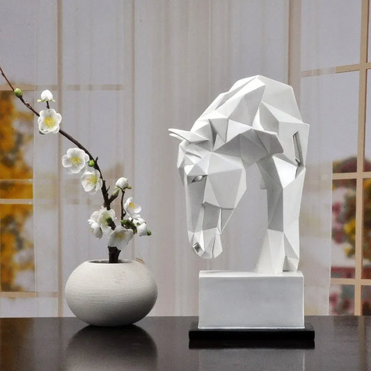Nordic Geometric Horse Head Sculpture