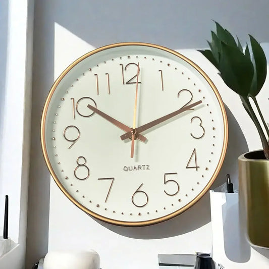 Elegant Beige Non-Ticking Wall Clock