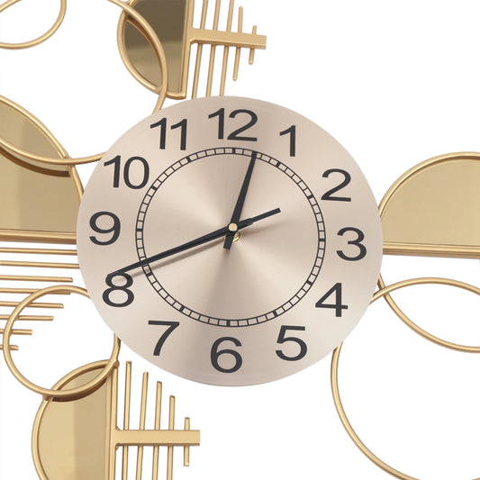 Dynamic Geometric Gold Metal Wall Clock