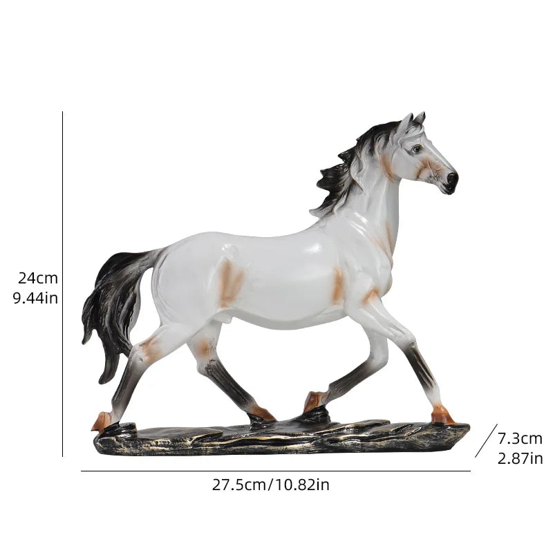 Majestic Chinese-Style Vintage Horse Sculpture