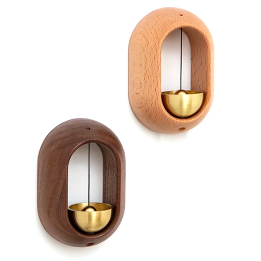 Modern Zen Doorbell: Magnetic Brass & Wood Chime
