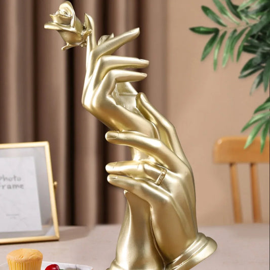 The Gift of Affection: Hand Holding Rose Figurine