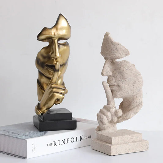 "Silence is Golden" Resin Mask Statue