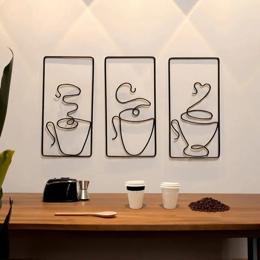 Minimalist Iron Coffee Wall Art