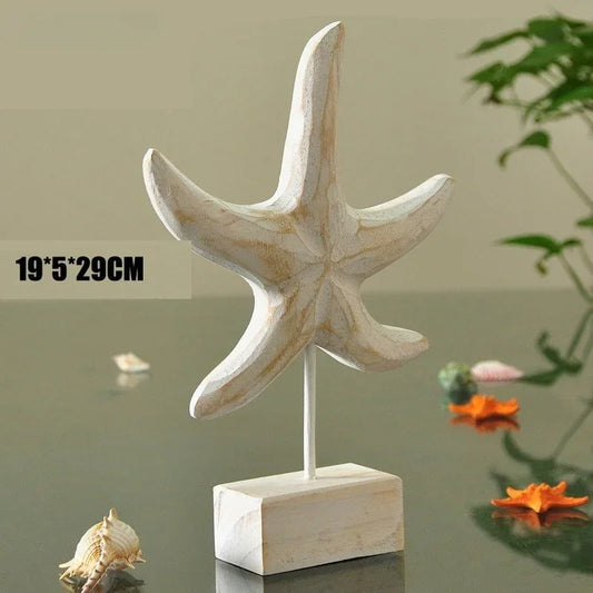 Mediterranean Style Wooden Marine Figurine Set