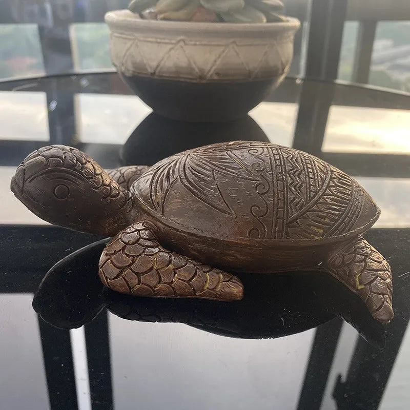 Hand-Carved Sea Turtle Figurine