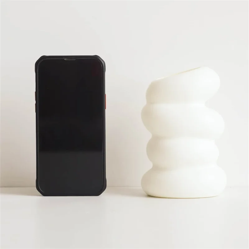 Sculptural White Spiral Vase