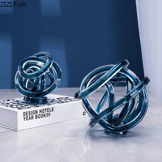 Twisted Coil Glass Chain Sculpture