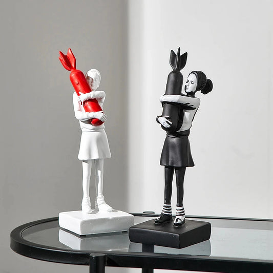 Banksy 'Hugger' Girl Resin Statue
