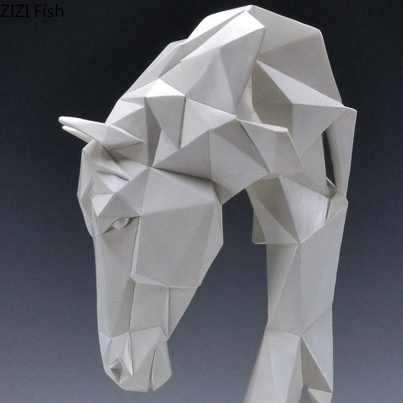 Nordic Geometric Horse Head Sculpture