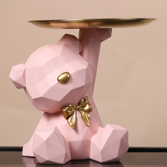 Geometric Bear Storage Figurine