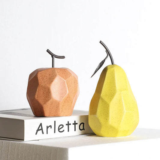 Modern Geometric Desktop Fruit Sculptures