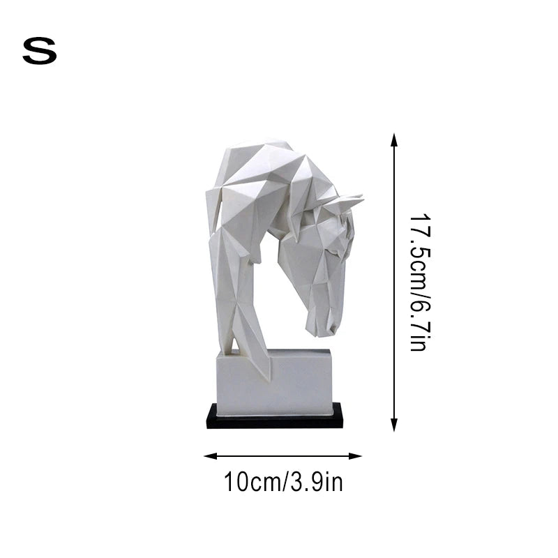 Nordic Geometric Horse Head Sculpture