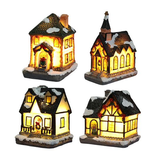 Miniature LED Christmas Village House
