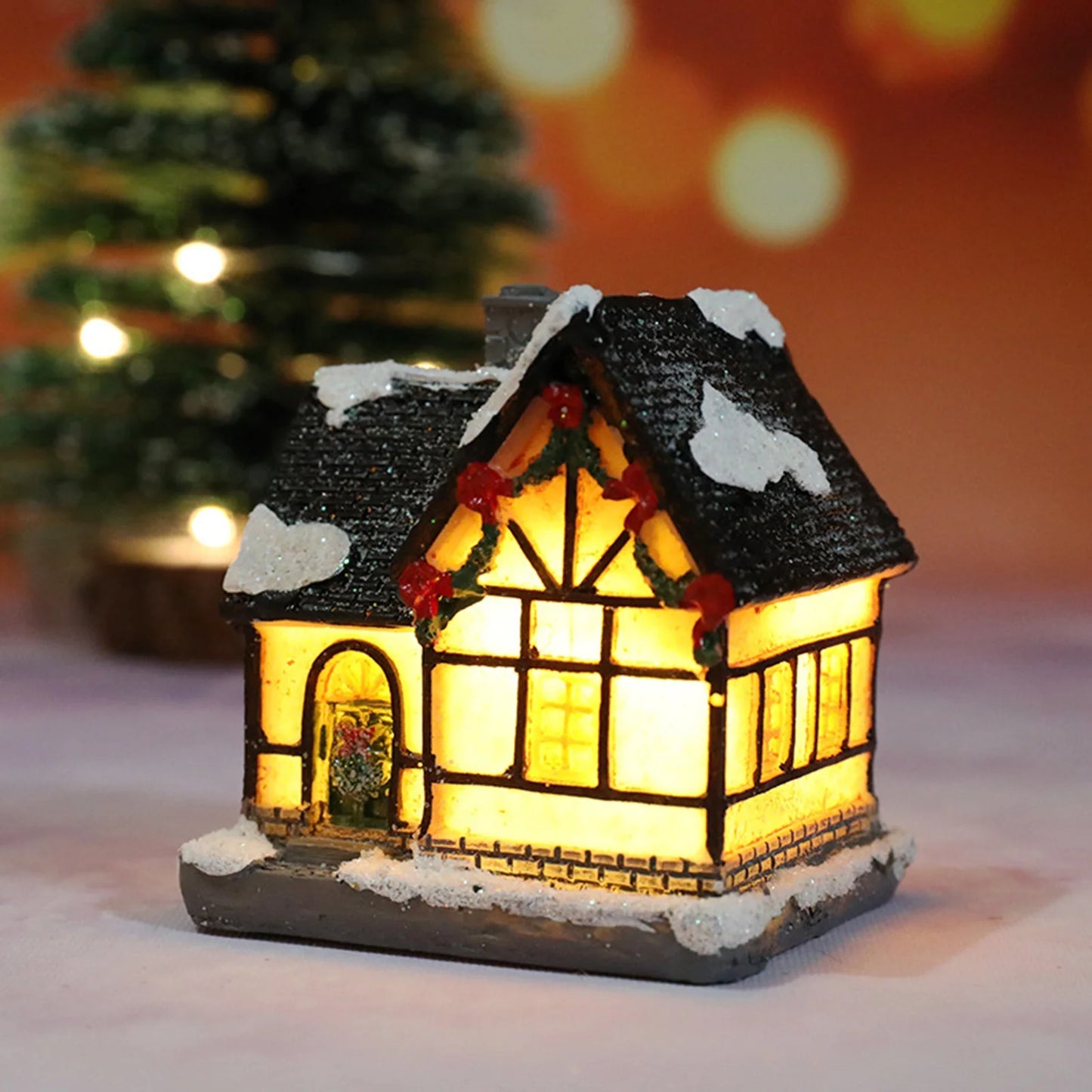 Miniature LED Christmas Village House