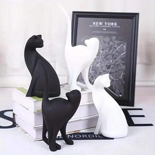 Minimalist Resin Feline Statues