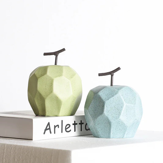 Modern Geometric Desktop Fruit Sculptures