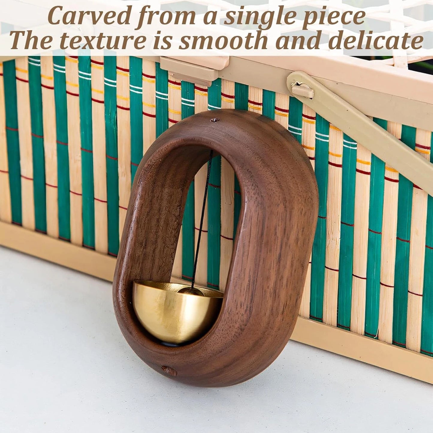 Modern Zen Doorbell: Magnetic Brass & Wood Chime
