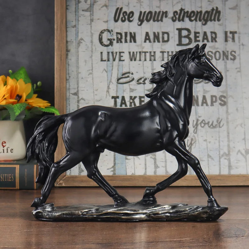 Majestic Chinese-Style Vintage Horse Sculpture