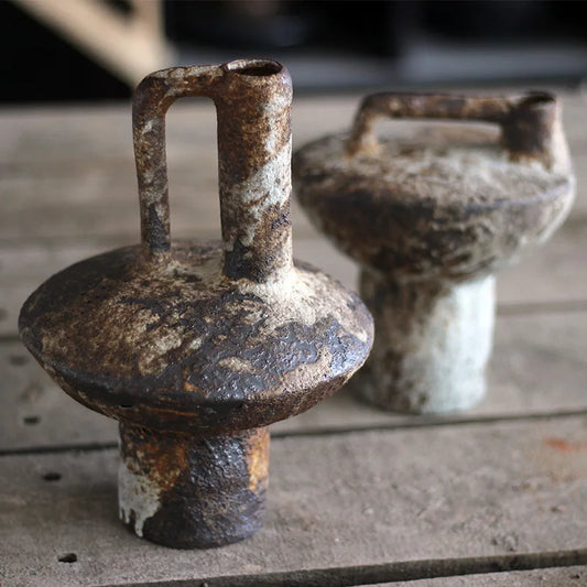 Wabi-Sabi Art: Handmade Rough Pottery Vases
