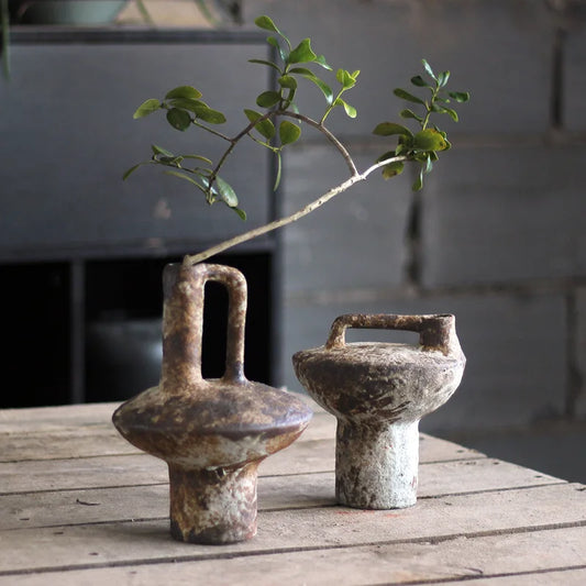 Wabi-Sabi Art: Handmade Rough Pottery Vases