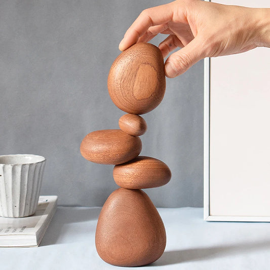 Nordic Solid Wood Stone Ornament