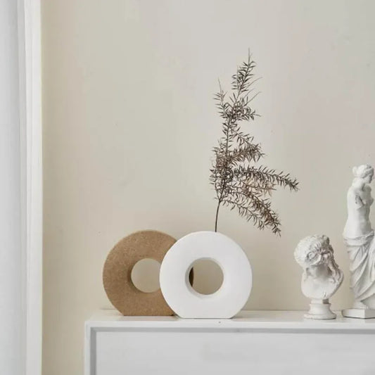 Modern Minimalist Ceramic Donut Vase