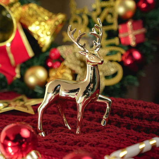 Festive Metallic Reindeer Figurine