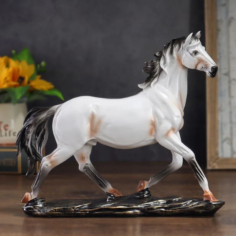 Majestic Chinese-Style Vintage Horse Sculpture