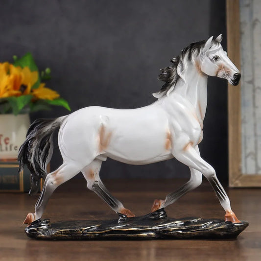 Majestic Chinese-Style Vintage Horse Sculpture