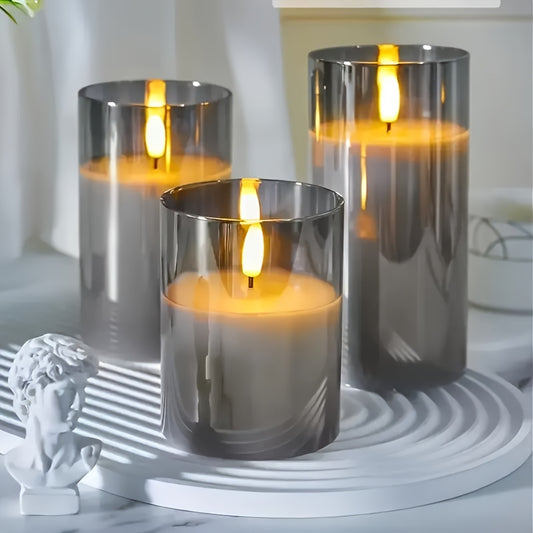 Modern Translucent Flameless LED Candle Set (3 Pack)